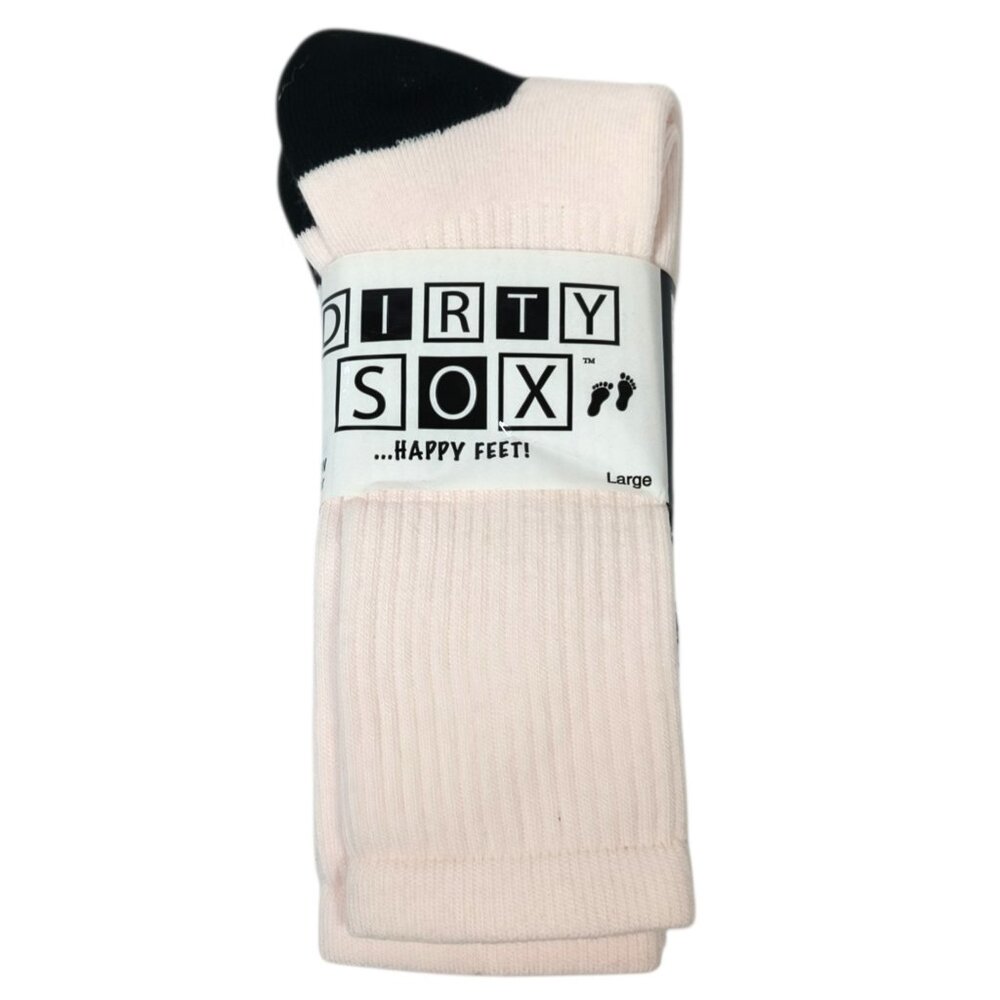 2 Pair Pack Women's Dirty Sox Socks Size Large Cotton Cushioned Pink Black